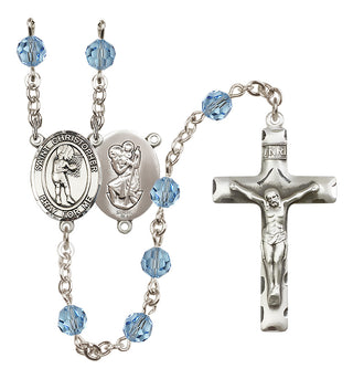 Sterling Silver 6mm Saint Christopher/Basketball-Women Rosary