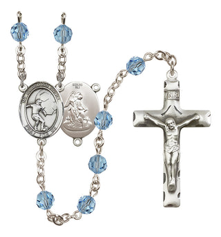 Sterling Silver 6mm Guardian Angel/Soccer Rosary