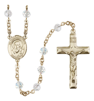 14 Karat Gold-Filled 6mm Austrian Crystal Saint Francis de Sales Rosary in Crystal