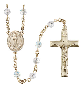 14 Karat Gold-Filled 6mm Austrian Crystal San Francis Rosary in Crystal