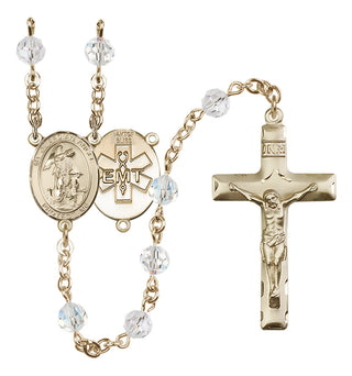 14 Karat Gold-Filled 6mm Austrian Crystal Guardian Angel / EMT Rosary in Crystal