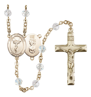 14kt Gold Filled 6mm Saint Christopher/Cheerleading  Engraved Catholic Rosaries