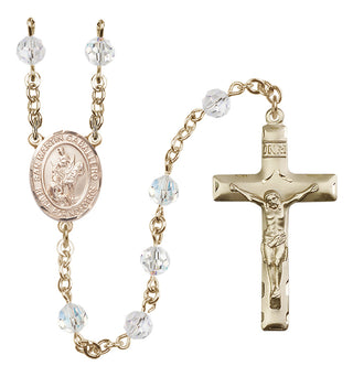 14 Karat Gold-Filled 6mm Austrian Crystal San Martin Caballero Rosary in Crystal