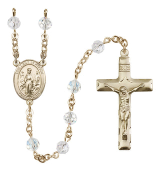 14 Karat Gold-Filled 6mm Austrian Crystal Our Lady of Knock Rosary in Crystal
