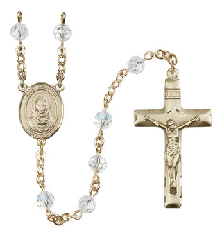 14 Karat Gold-Filled 6mm Austrian Crystal Saint Rebecca Rosary in Crystal