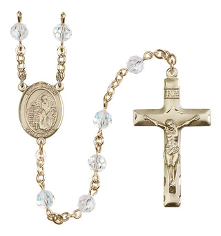 14 Karat Gold-Filled 6mm Austrian Crystal Saint Aaron Rosary in Crystal
