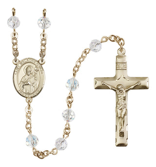 14 Karat Gold-Filled 6mm Austrian Crystal Saint Malachy O'More Rosary in Crystal