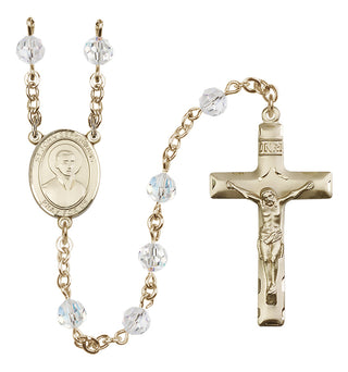 14 Karat Gold-Filled 6mm Austrian Crystal Saint John Berchmans Rosary in Crystal