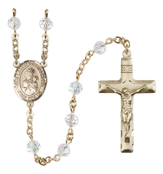 14 Karat Gold-Filled 6mm Austrian Crystal Our Lady of Czestochowa Rosary in Crystal