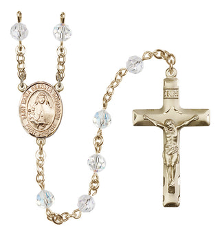 14 Karat Gold-Filled 6mm Austrian Crystal Saint Maria Bertilla Boscardin Rosary in Crystal