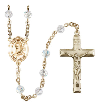 14 Karat Gold-Filled 6mm Austrian Crystal Pope Pius V Rosary in Crystal