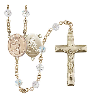 14kt Gold Filled 6mm Guardian Angel/Track&Field-Men Rosary