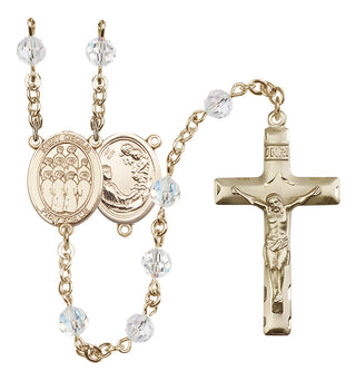14 Karat Gold 6mm Austrian Crystal Saint Cecilia / Choir Rosary in Crystal