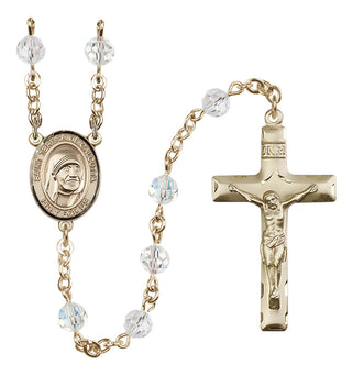 14 Karat Gold 6mm Austrian Crystal Saint Teresa of Calcutta Rosary in Crystal