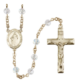 14 Karat Gold 6mm Austrian Crystal Our Lady the Undoer of Knots Rosary in Crystal