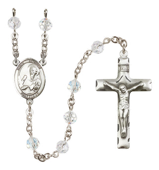 Sterling Silver 6mm Austrian Crystal Saint Andrew the Apostle Rosary in Crystal