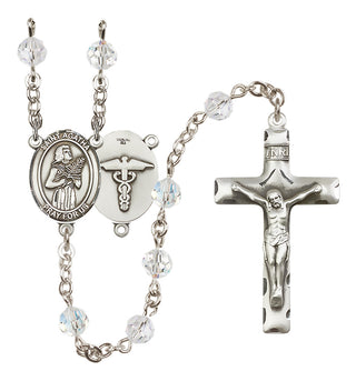 Sterling Silver 6mm Austrian Crystal Saint Agatha / Nurse Rosary in Crystal