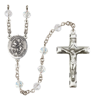 Sterling Silver 6mm Austrian Crystal San Antonio Rosary in Crystal