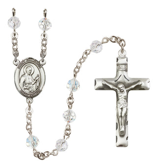 Sterling Silver 6mm Saint Camillus of Lellis  Engraved Catholic Rosaries