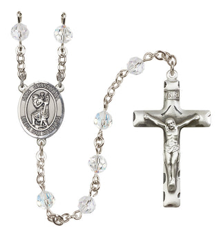 Sterling Silver 6mm San Cristobal  Engraved Catholic Rosaries