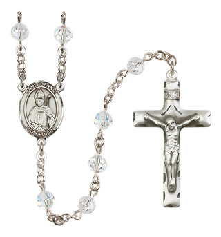 Sterling Silver 6mm Austrian Crystal Saint Dennis Rosary in Crystal