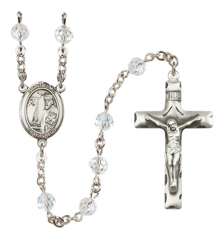 Sterling Silver 6mm Austrian Crystal Saint Elmo Rosary in Crystal