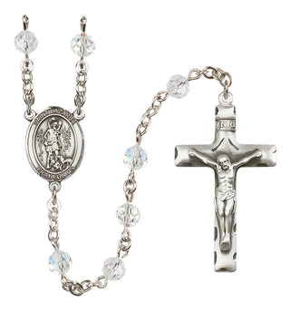 Sterling Silver 6mm Saint Lazarus  Engraved Catholic Rosaries