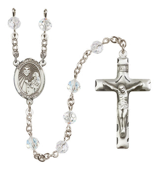 Sterling Silver 6mm Austrian Crystal Saint Margaret Mary Alacoque Rosary in Crystal