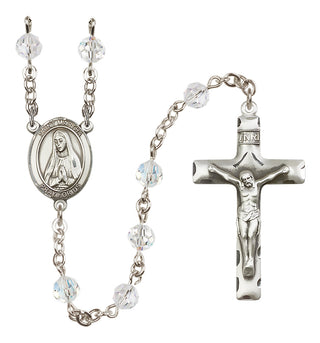 Sterling Silver 6mm Austrian Crystal Saint Martha Rosary in Crystal