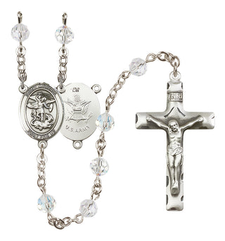 Sterling Silver 6mm Saint Michael / Army Rosary