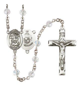 Sterling Silver 6mm Saint Michael / Marines Rosary