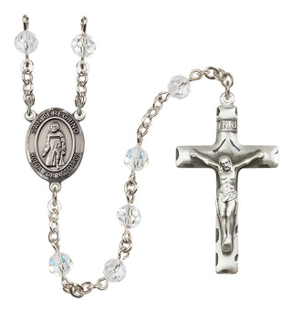Sterling Silver 6mm Austrian Crystal San Peregrino Rosary in Crystal