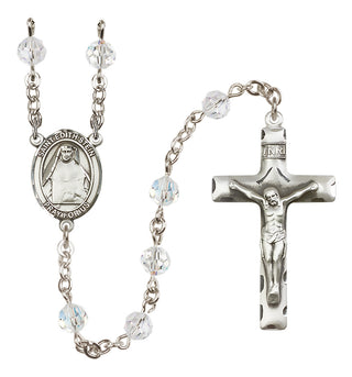 Sterling Silver 6mm Austrian Crystal Saint Edith Stein Rosary in Crystal
