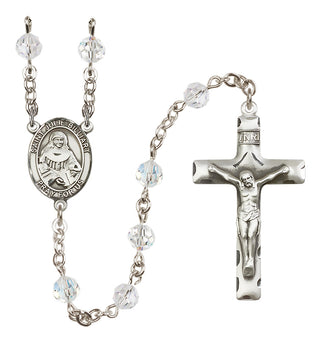 Sterling Silver 6mm Austrian Crystal Saint Julie Billiart Rosary in Crystal