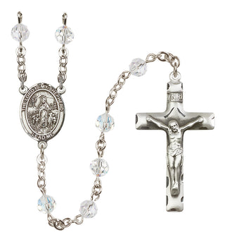 Sterling Silver 6mm Austrian Crystal Lord Is My Shepherd Rosary in Crystal
