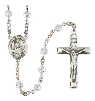Sterling Silver 6mm Austrian Crystal Saint Walburga Rosary in Crystal