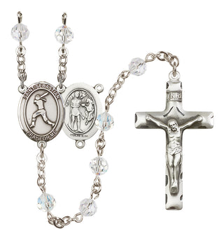 Sterling Silver 6mm Saint Sebastian / Softball Rosary