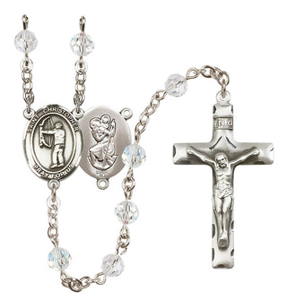 Sterling Silver 6mm Saint Christopher/Archery Rosary
