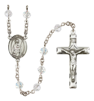Sterling Silver 6mm Austrian Crystal Saint Grace Rosary in Crystal
