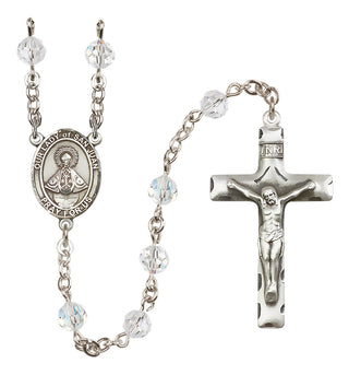 Sterling Silver 6mm Austrian Crystal Our Lady of San Juan Rosary in Crystal