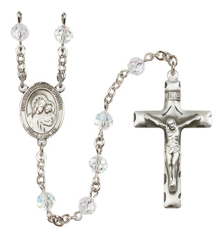 Sterling Silver 6mm Austrian Crystal Our Lady of Good Counsel Rosary in Crystal