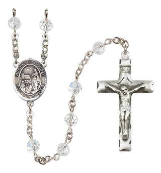 Sterling Silver 6mm Virgen de Lourdes  Engraved Catholic Rosaries