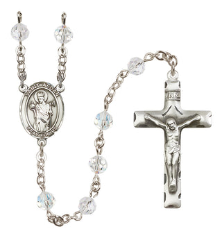Sterling Silver 6mm Saint Aedan of Ferns  Engraved Catholic Rosaries