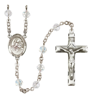 Sterling Silver 6mm Austrian Crystal Saint Lidwina of Schiedam Rosary in Crystal