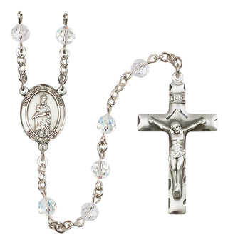 Sterling Silver 6mm Austrian Crystal Our Lady of Victory Rosary in Crystal
