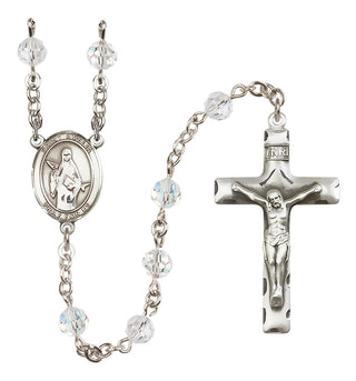 Sterling Silver 6mm Austrian Crystal Saint Amelia Rosary in Crystal
