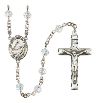 Sterling Silver 6mm Austrian Crystal Saint Catherine of Sweden Rosary in Crystal