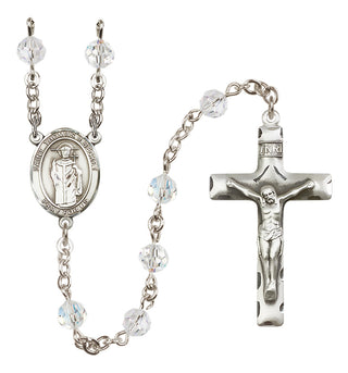 Sterling Silver 6mm Austrian Crystal Saint Thomas A Becket Rosary in Crystal