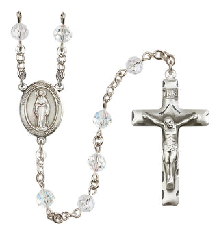 Sterling Silver 6mm Austrian Crystal Virgin of the Globe Rosary in Crystal