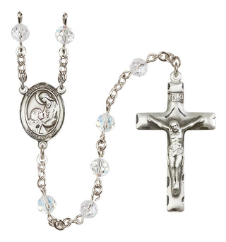 Sterling Silver 6mm Austrian Crystal Saint Paula Rosary in Crystal